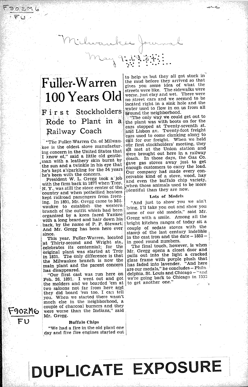  Source: Milwaukee Journal Topics: Industry Date: 1931-05-09