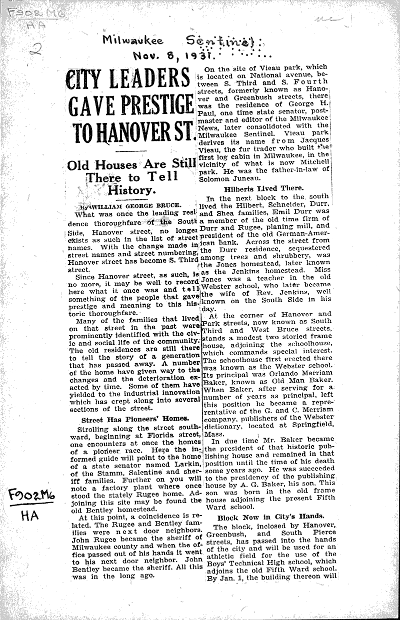  Source: Milwaukee Sentinel Date: 1931-11-08