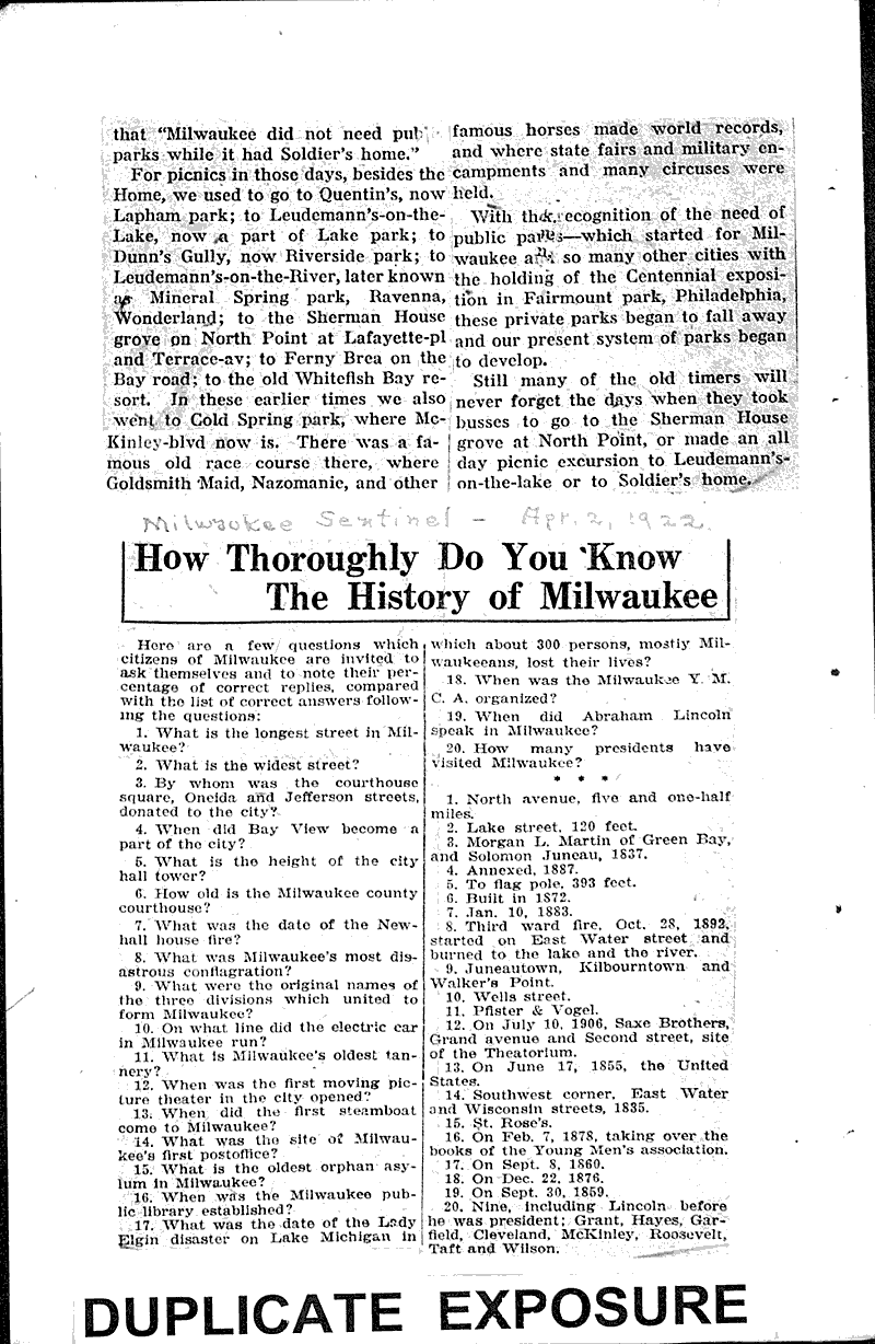  Source: Milwaukee Sentinel Date: 1922-04-02