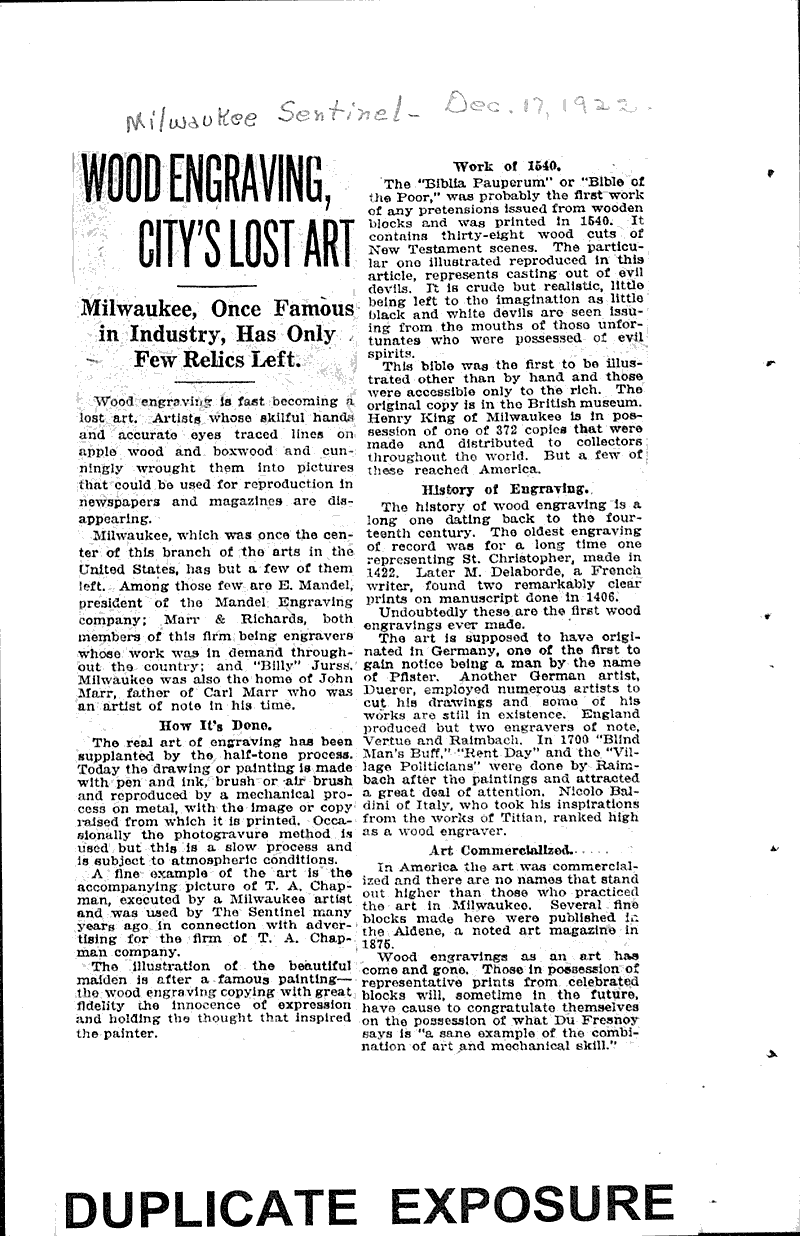  Source: Milwaukee Sentinel Topics: Art and Music Date: 1922-12-17