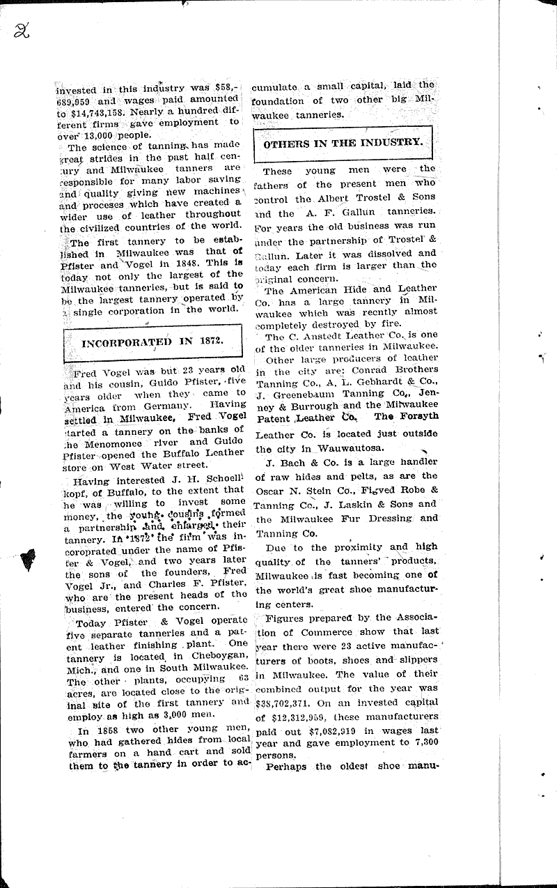  Source: Milwaukee Telegram Topics: Industry Date: 1921-11-06