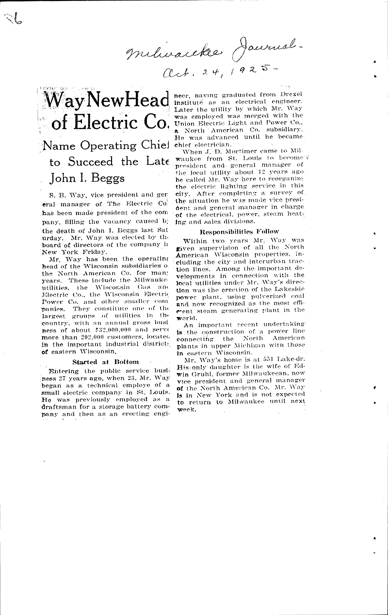  Source: Milwaukee Journal Topics: Industry Date: 1925-10-24