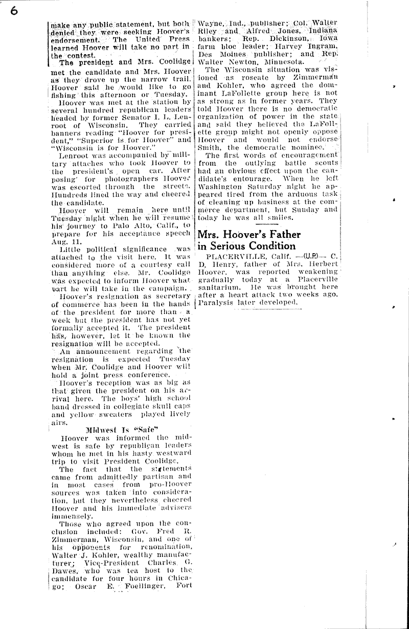  Topics: Government and Politics Date: 1928-07-16