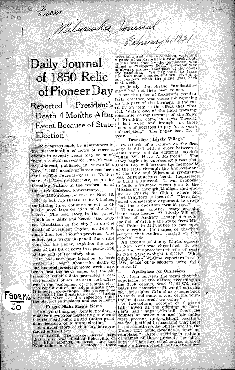  Source: Milwaukee Journal Topics: Industry Date: 1921-02-06