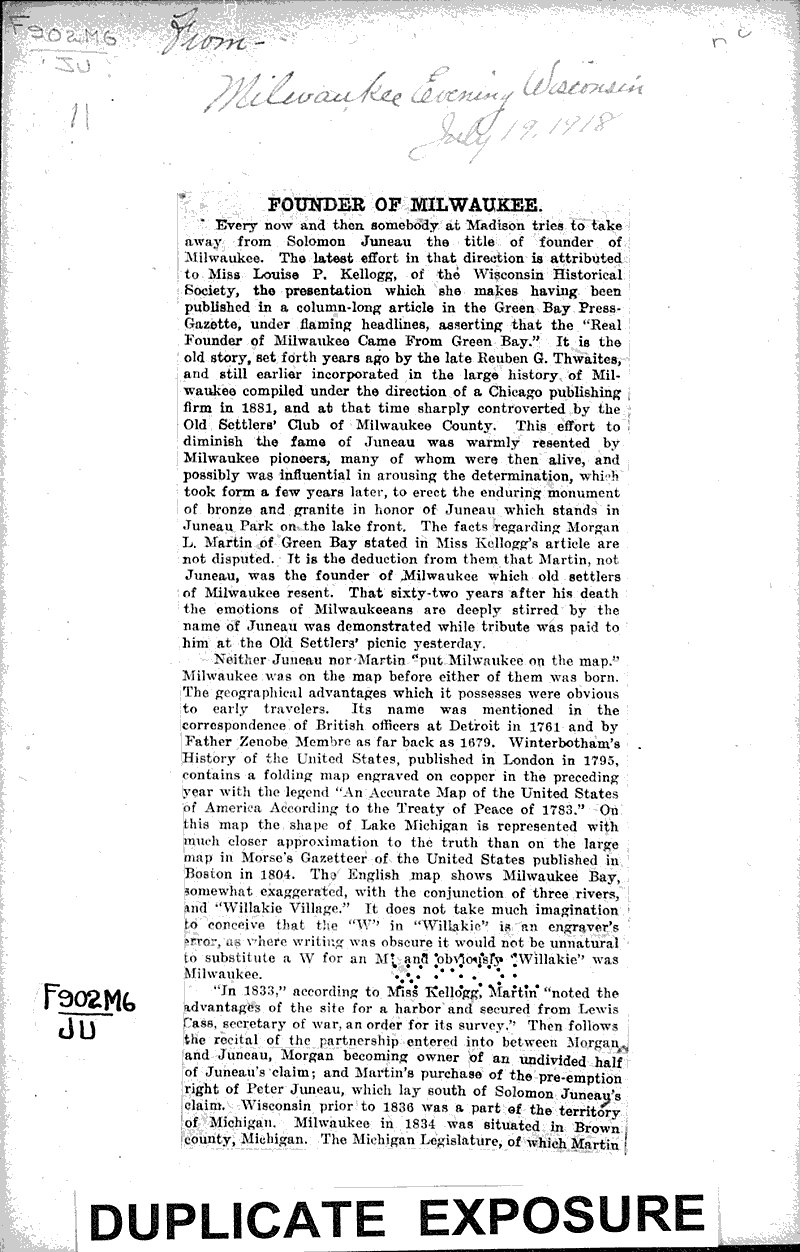  Source: Milwaukee Evening Wisconsin Topics: Government and Politics Date: 1918-07-19