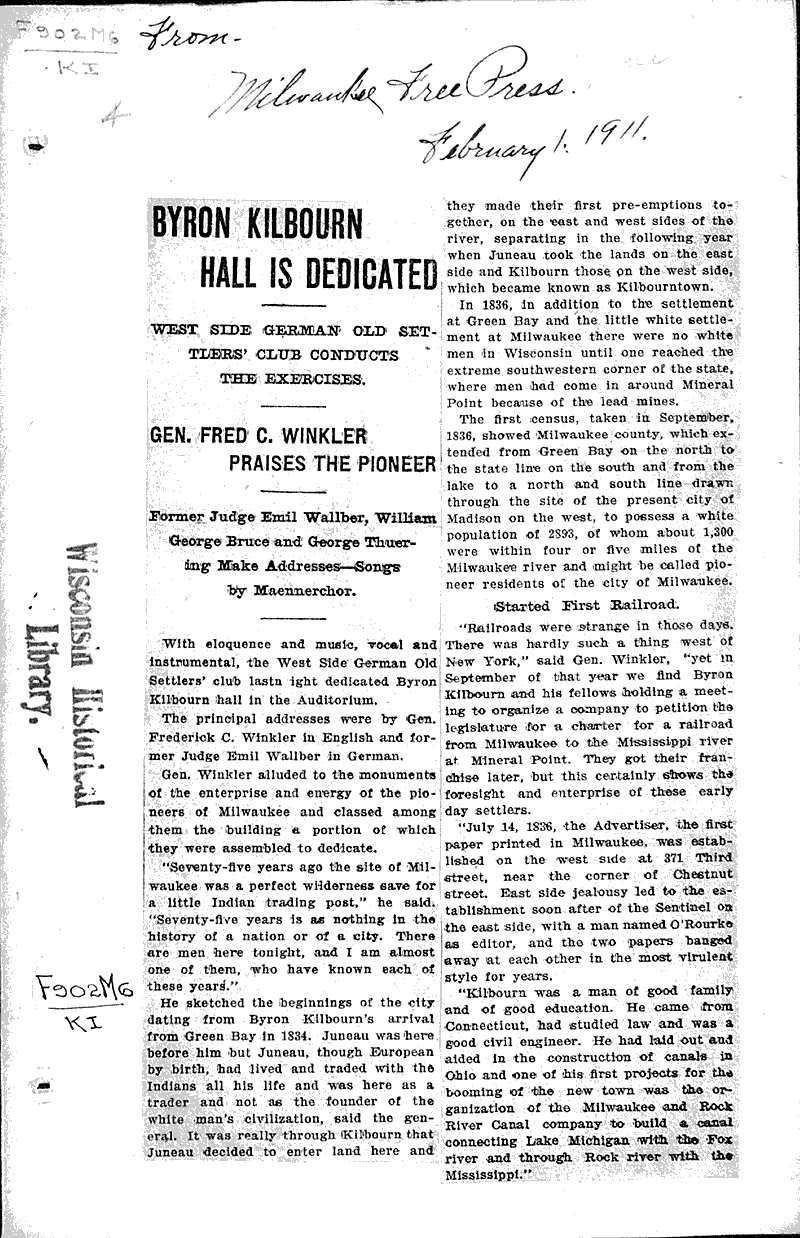  Source: Milwaukee Free Press Topics: Architecture Date: 1911-02-01