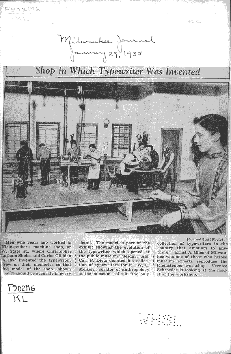  Source: Milwaukee Journal Topics: Industry Date: 1935-01-29