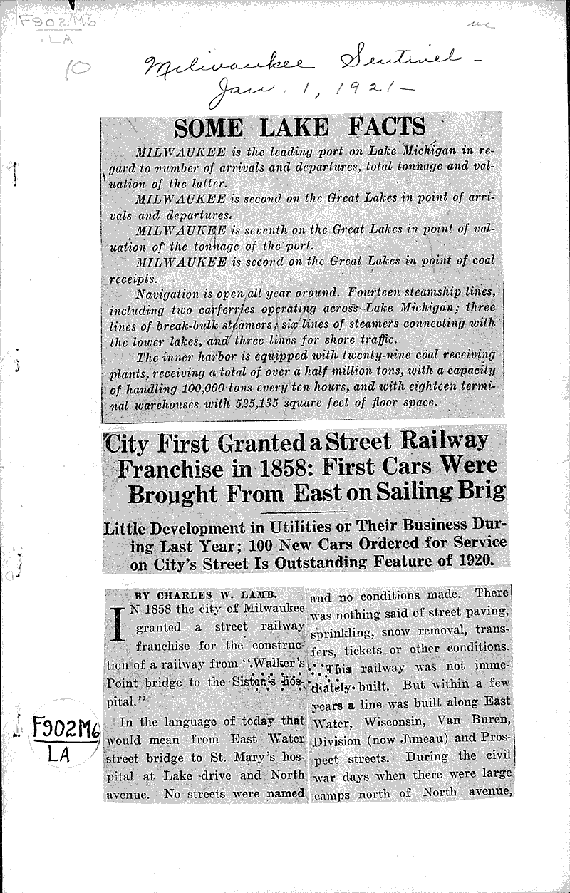  Source: Milwaukee Sentinel Topics: Transportation Date: 1921-01-01