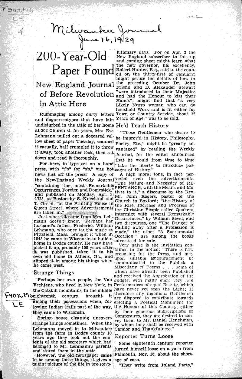  Source: Milwaukee Journal Topics: Education Date: 1929-06-16
