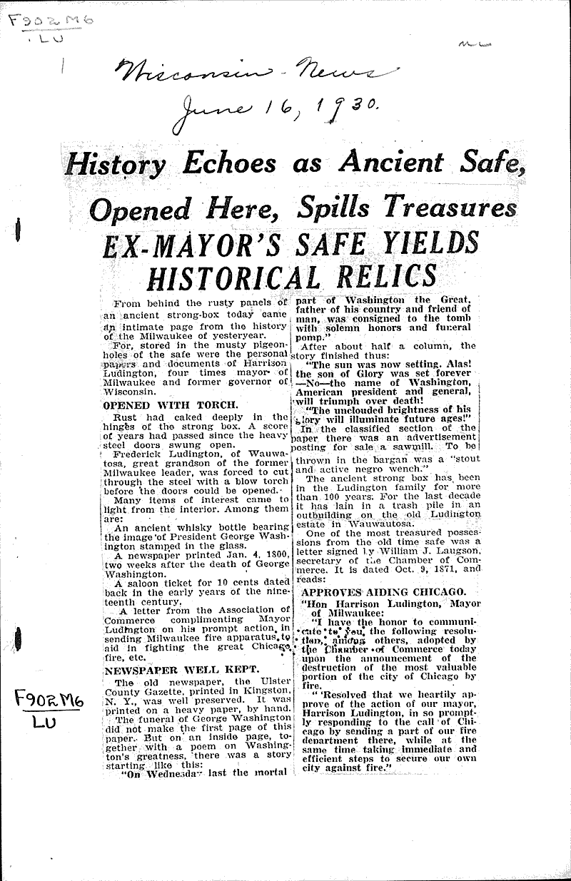  Source: Wisconsin News Topics: Education Date: 1930-06-16
