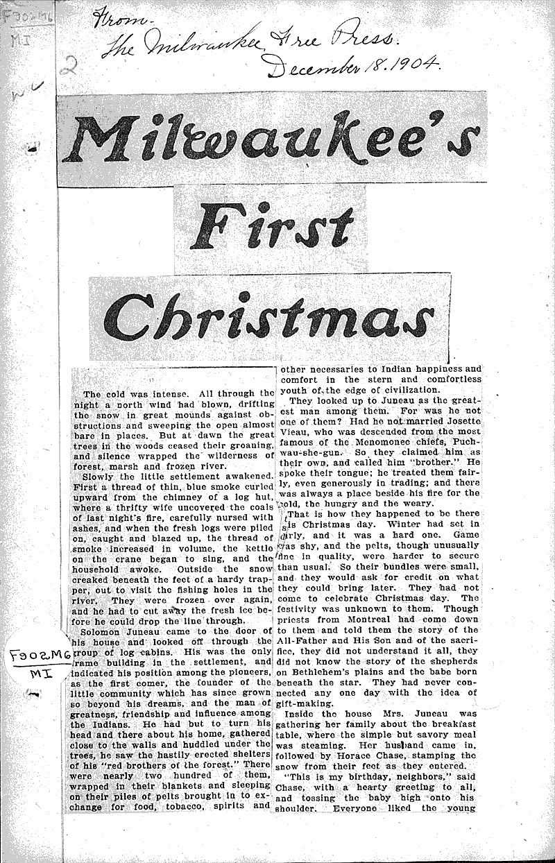  Source: Milwaukee Free Press Topics: Government and Politics Date: 1904-12-18