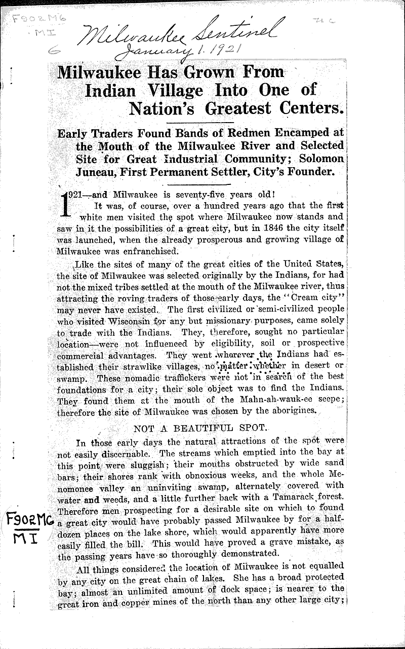  Source: Milwaukee Sentinel Topics: Immigrants Date: 1921-01-01
