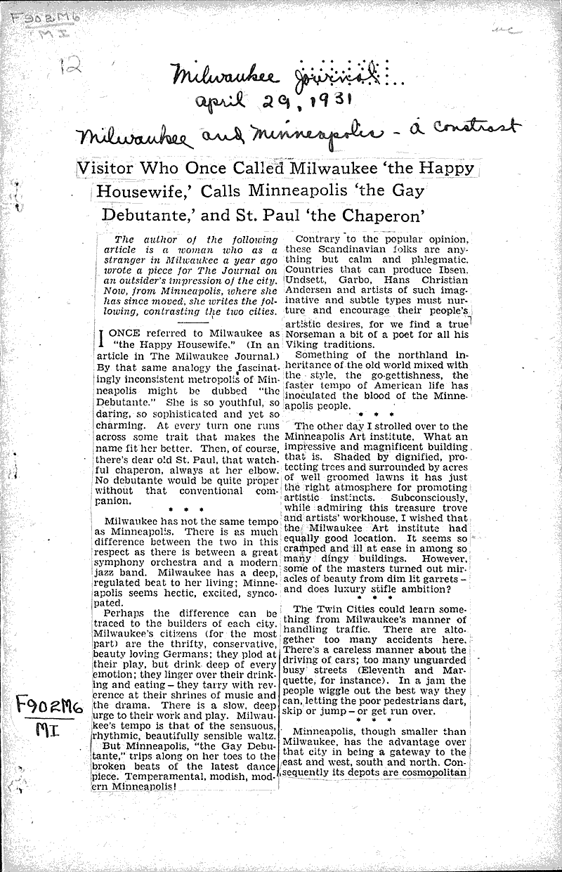  Source: Milwaukee Journal Topics: Voyages and Travels Date: 1931-04-29
