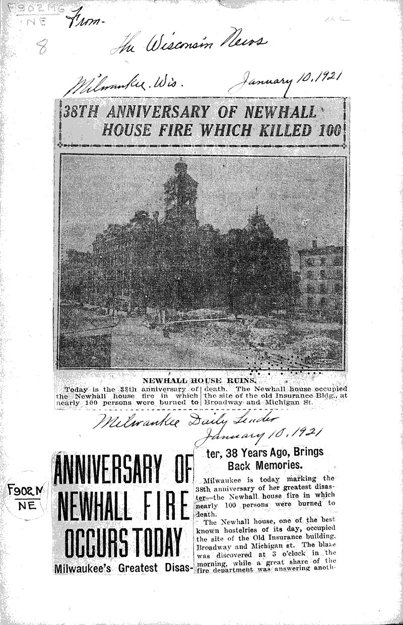  Source: Wisconsin News Topics: Architecture Date: 1921-01-10