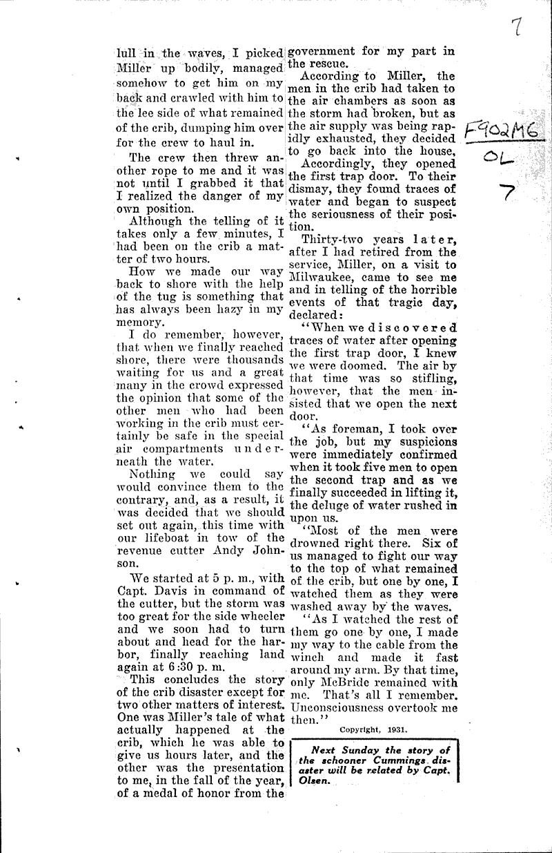  Source: Milwaukee Sentinel Date: 1931-11-08