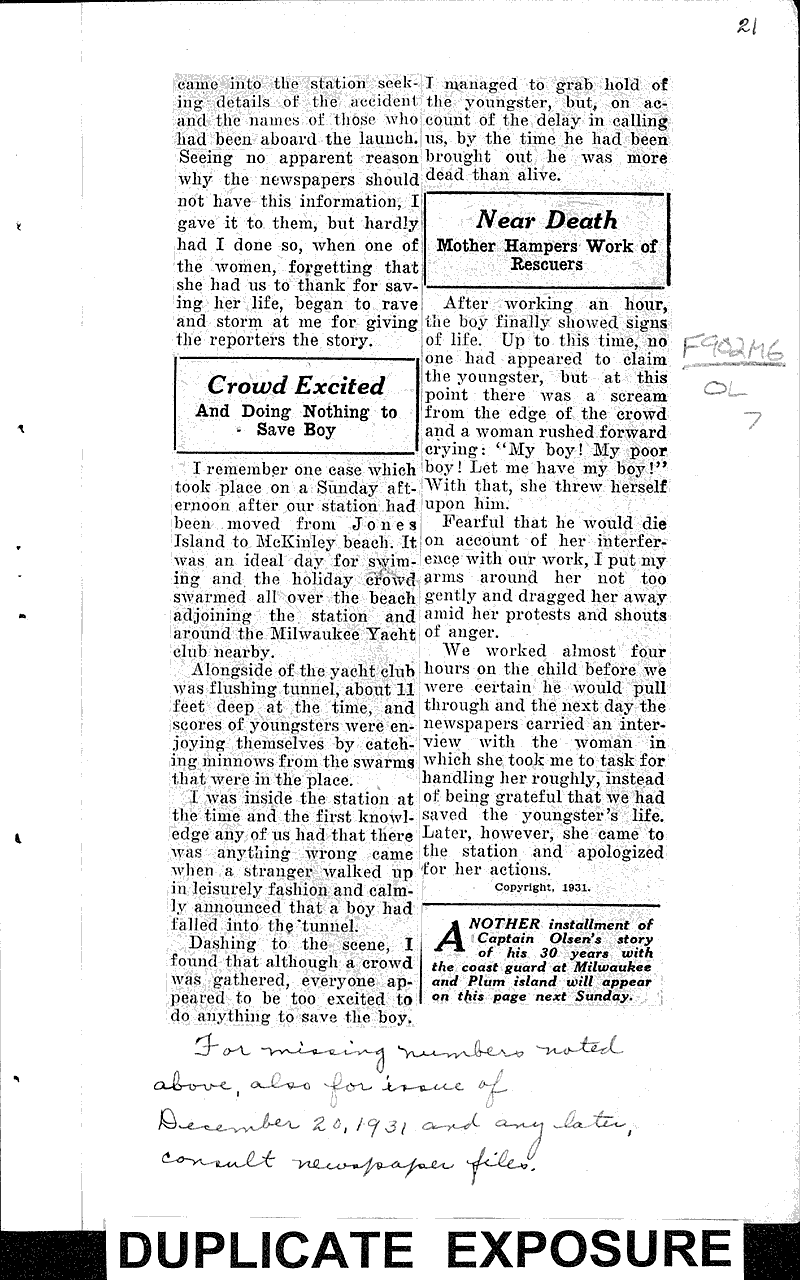  Source: Milwaukee Sentinel Date: 1931-12-13
