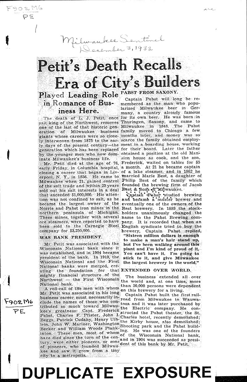  Source: Milwaukee Sentinel Topics: Industry Date: 1932-12-03