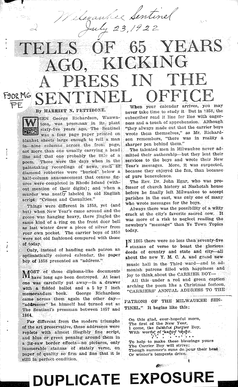 Source: Milwaukee Sentinel Topics: Industry Date: 1922-07-23