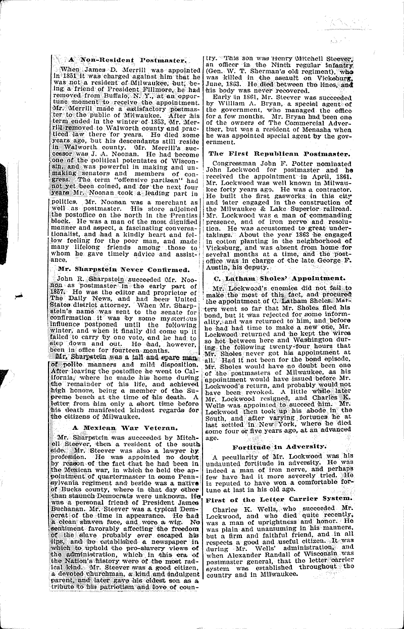  Source: Milwaukee Sentinel Topics: Government and Politics Date: 1899-02-26