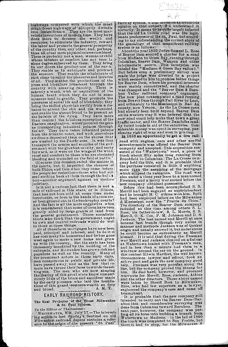  Source: Milwaukee Sentinel Topics: Transportation Date: 1893-07-23