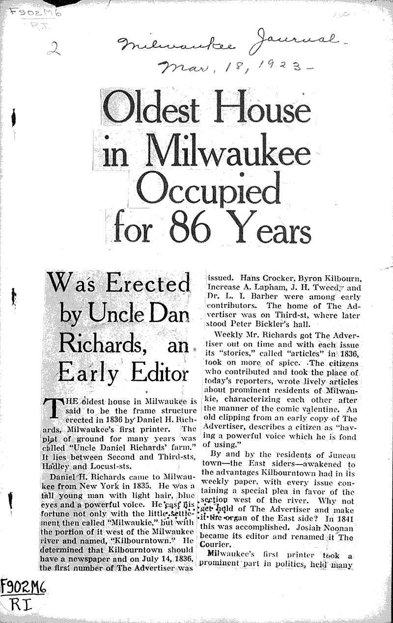  Source: Milwaukee Journal Date: 1923-03-18