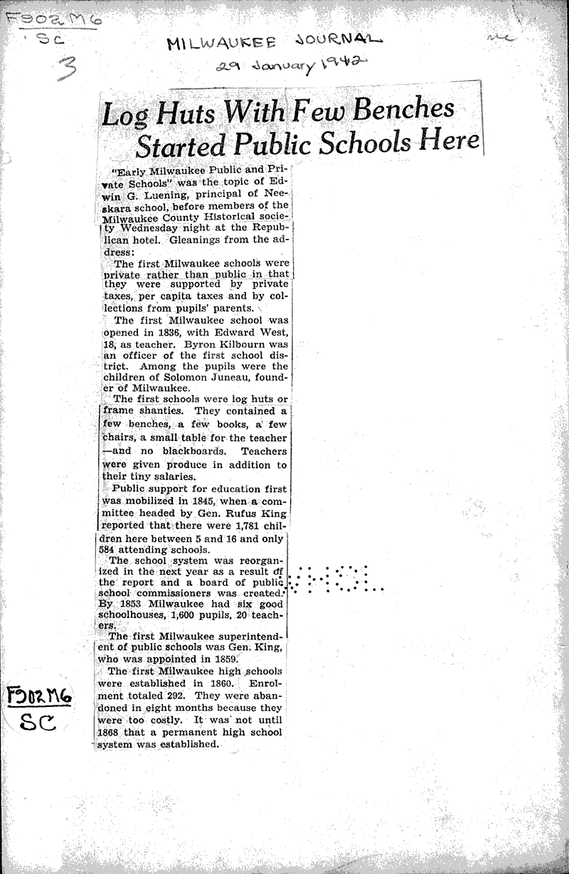  Source: Milwaukee Journal Topics: Education Date: 1942-01-29