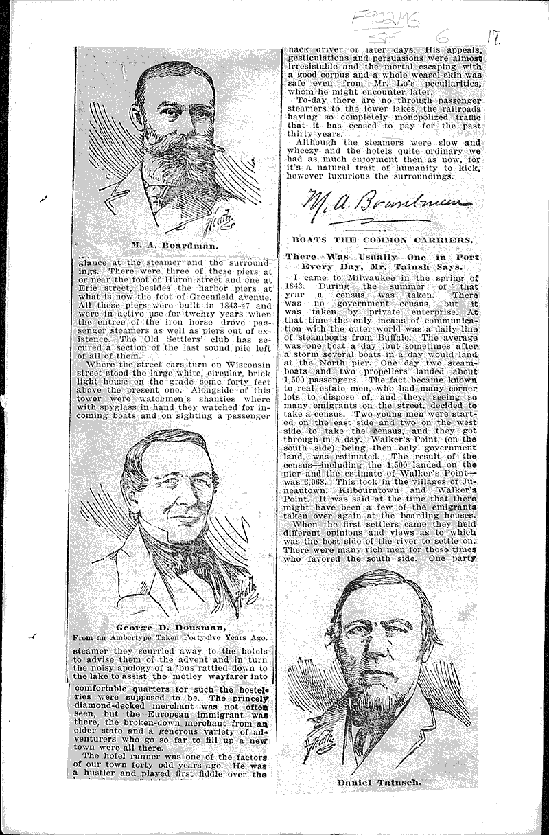 RetrospectiveMilwaukee in 1844, when the Daily Sentinel was born
