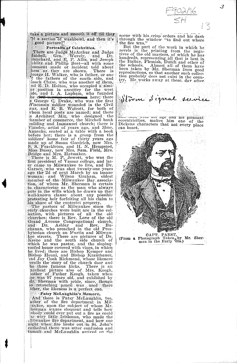 History in pictures Source: Evening Wisconsin Topics: Art and Music Date: 1897-01-30