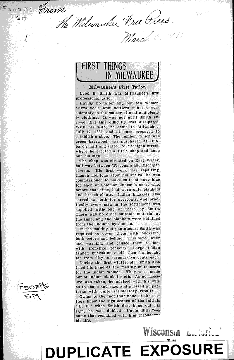  Source: Milwaukee Free Press Date: 1911-03-05