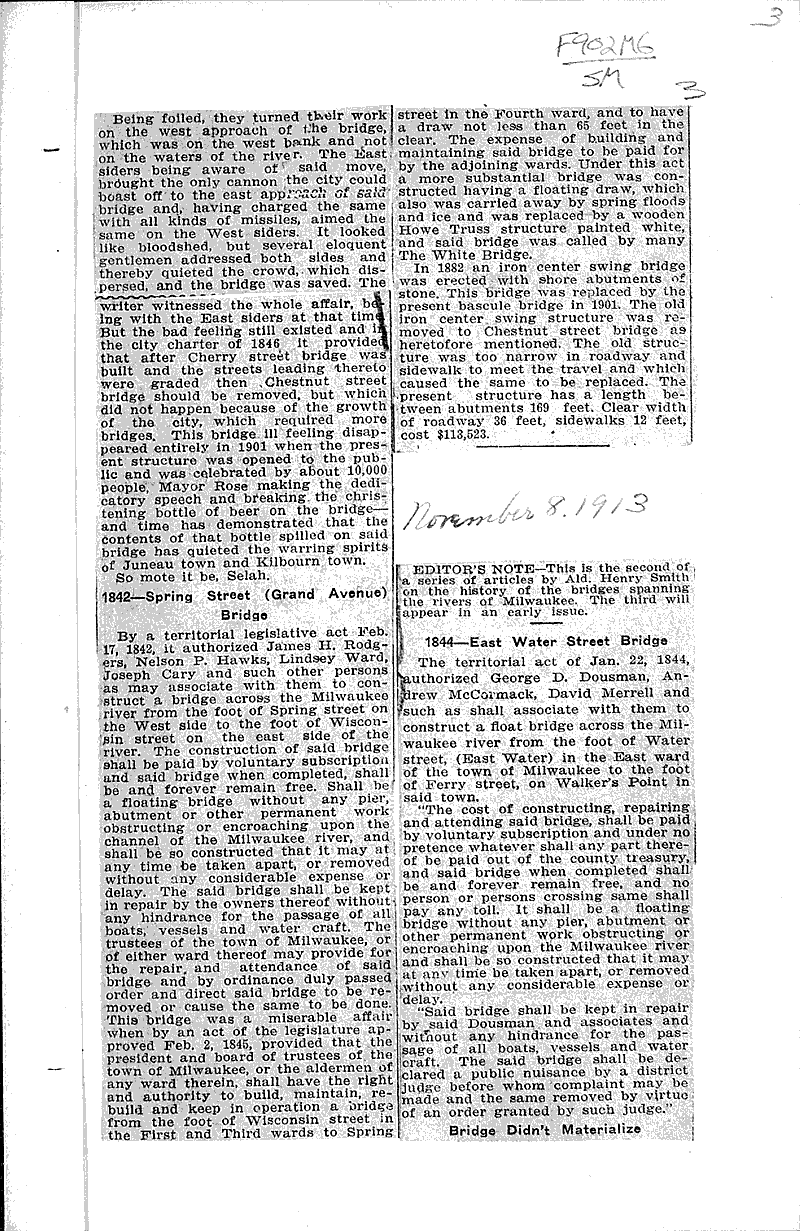  Source: Milwaukee Daily News Topics: Transportation Date: 1913-11-01