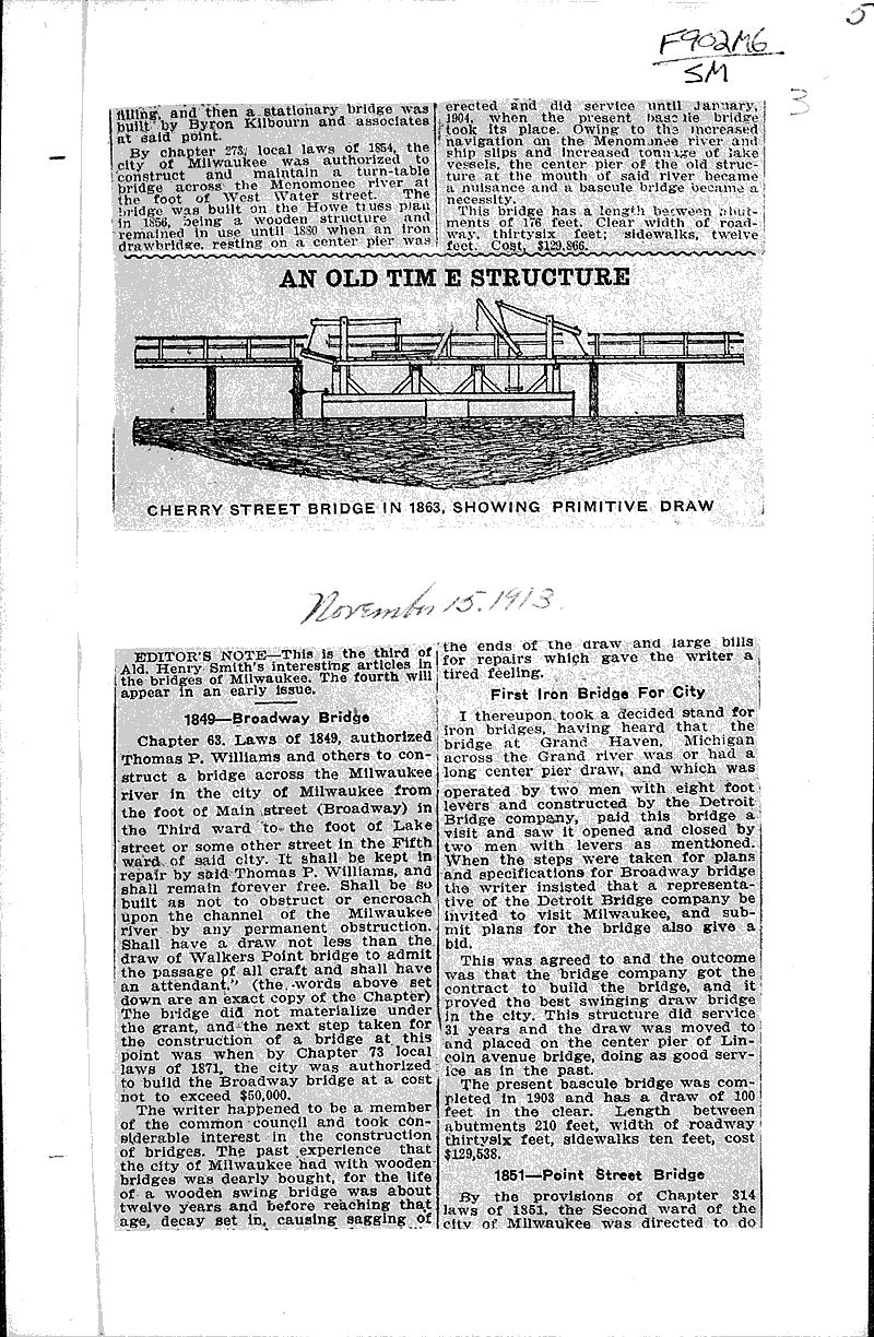  Source: Milwaukee Daily News Topics: Transportation Date: 1913-11-01