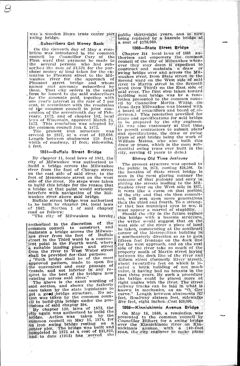 Source: Milwaukee Daily News Topics: Transportation Date: 1913-11-01