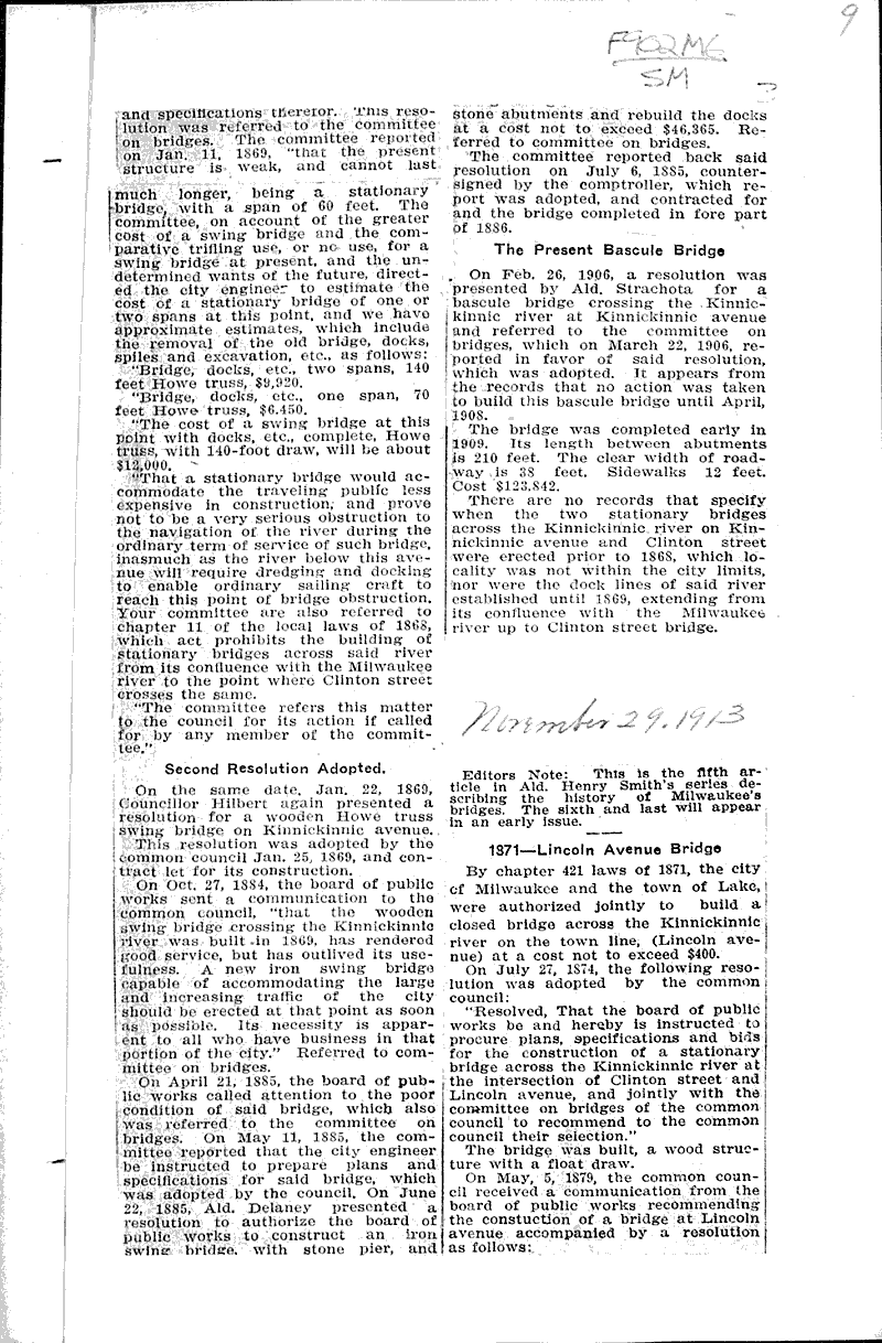  Source: Milwaukee Daily News Topics: Transportation Date: 1913-11-01