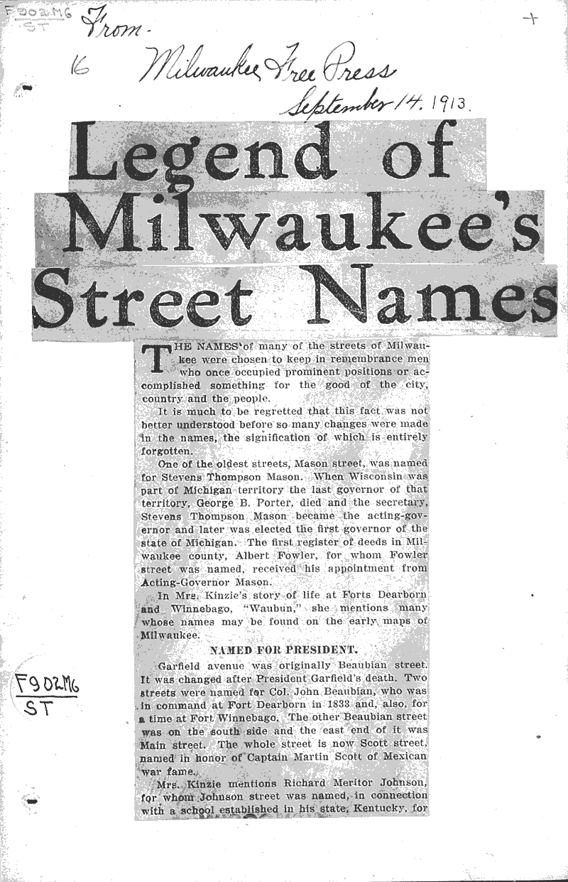  Source: Milwaukee Free Press Topics: Transportation Date: 1913-09-14
