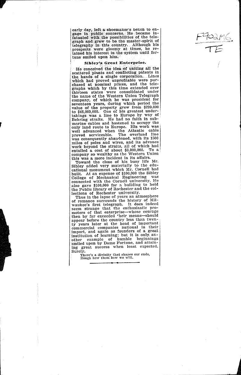  Source: Milwaukee Sentinel Topics: Industry Date: 1899-09-10