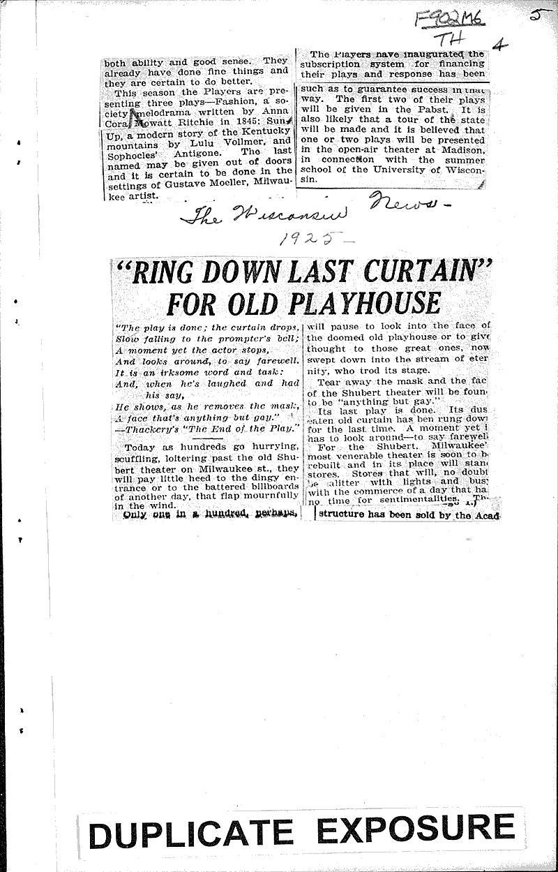  Source: Milwaukee Sentinel Topics: Art and Music Date: 1923-08-13