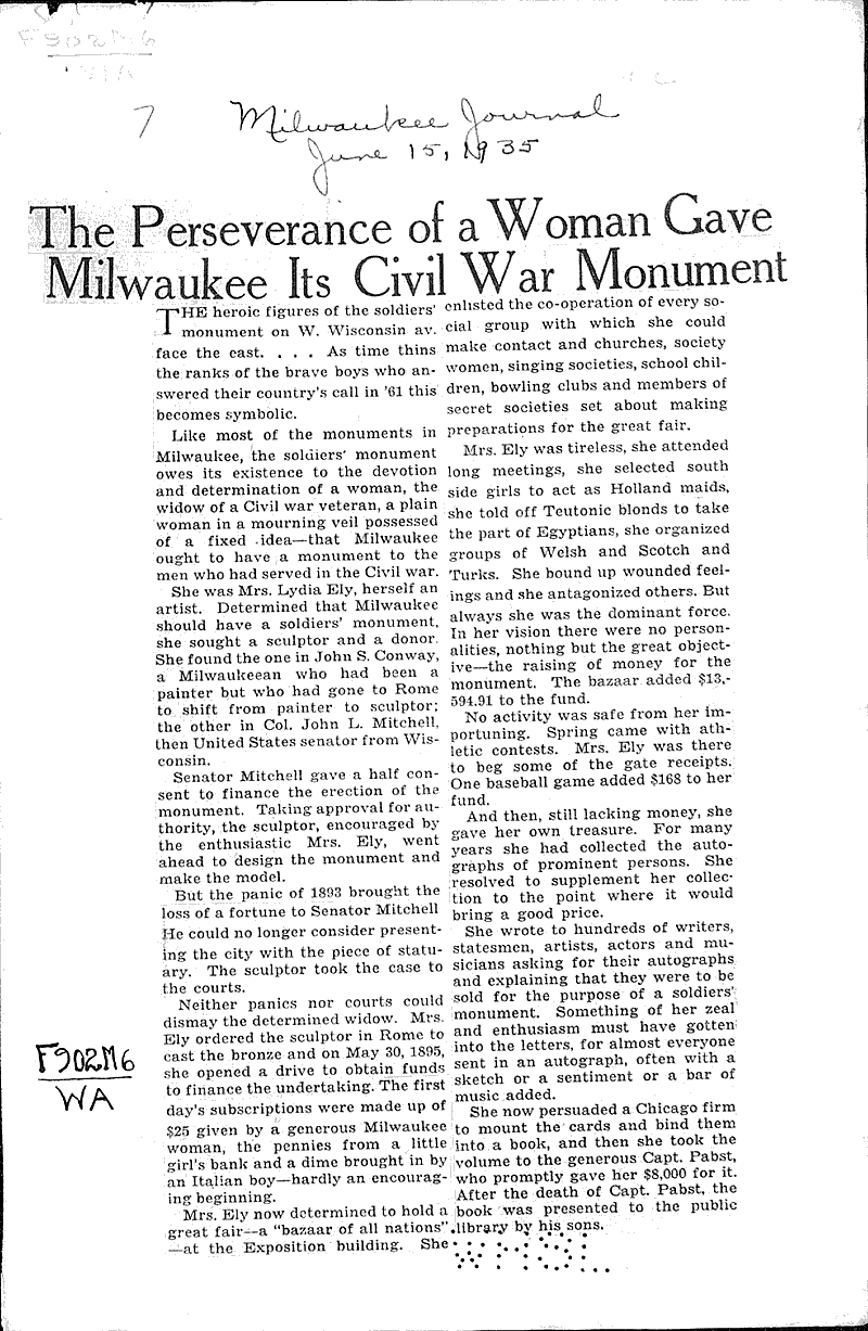  Source: Milwaukee Journal Topics: Architecture Date: 1935-06-15