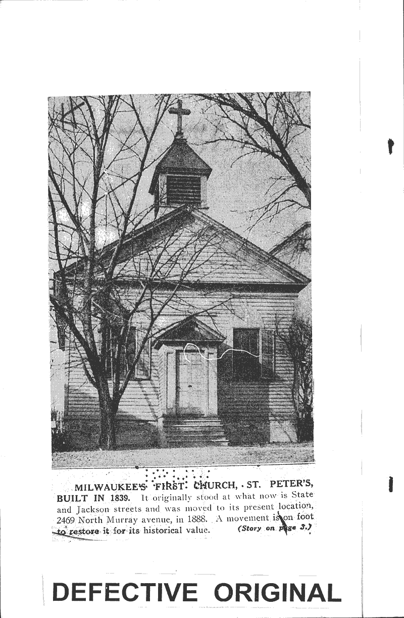  Source: Milwaukee Telegram Topics: Church History Date: 1922-04-23