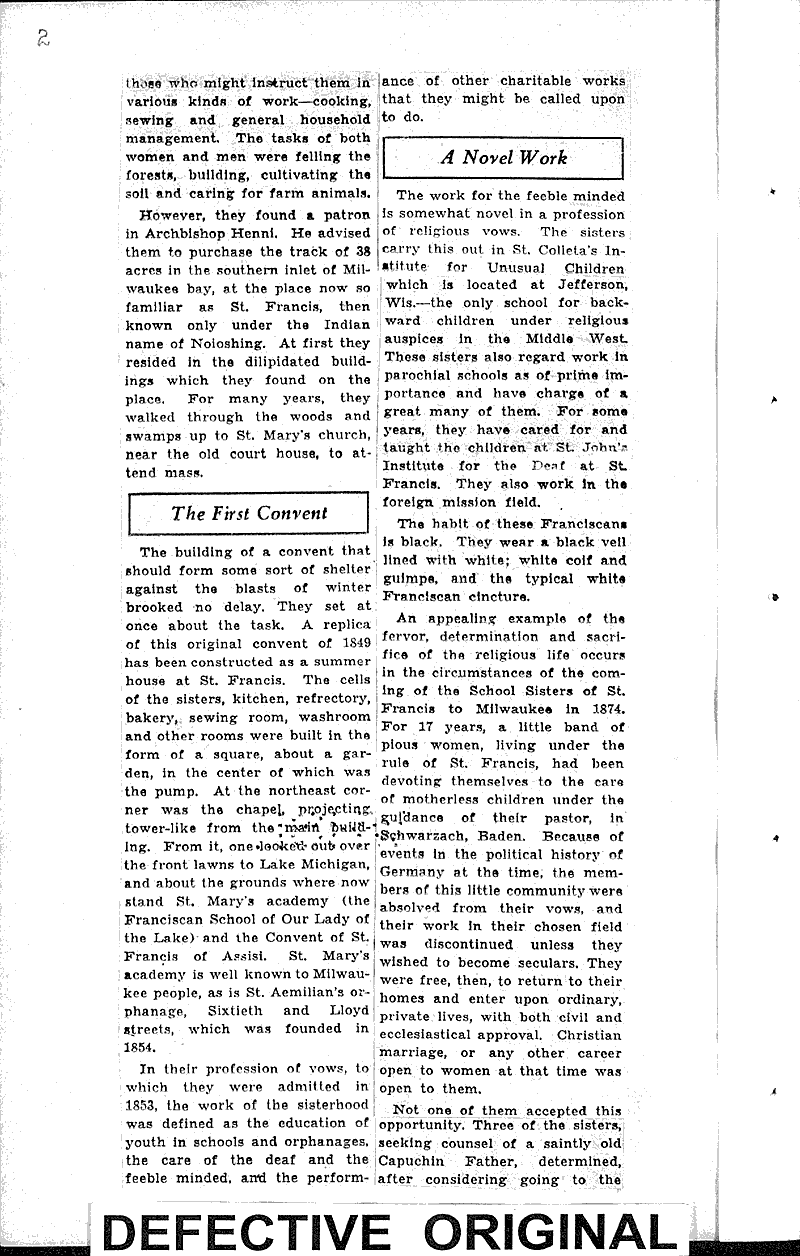  Source: Milwaukee Sentinel Topics: Church History Date: 1933-06-04