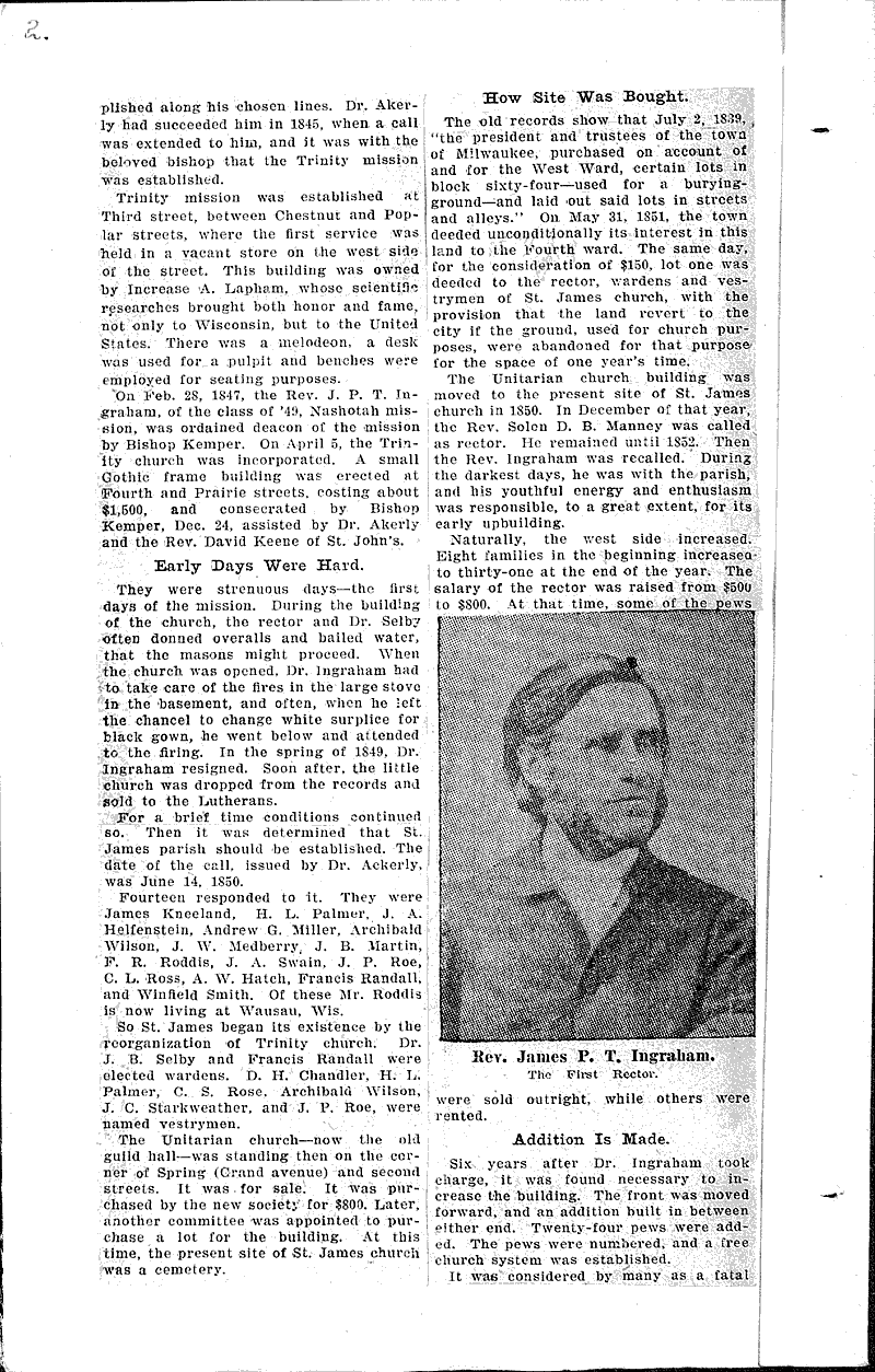 Source: Milwaukee Free Press Topics: Church History Date: 1910-11-06