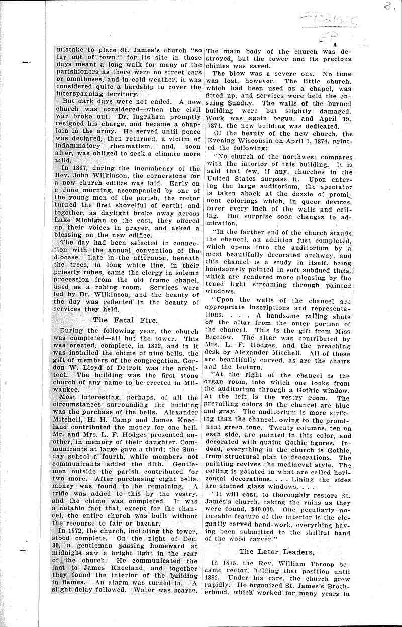  Source: Milwaukee Free Press Topics: Church History Date: 1910-11-06