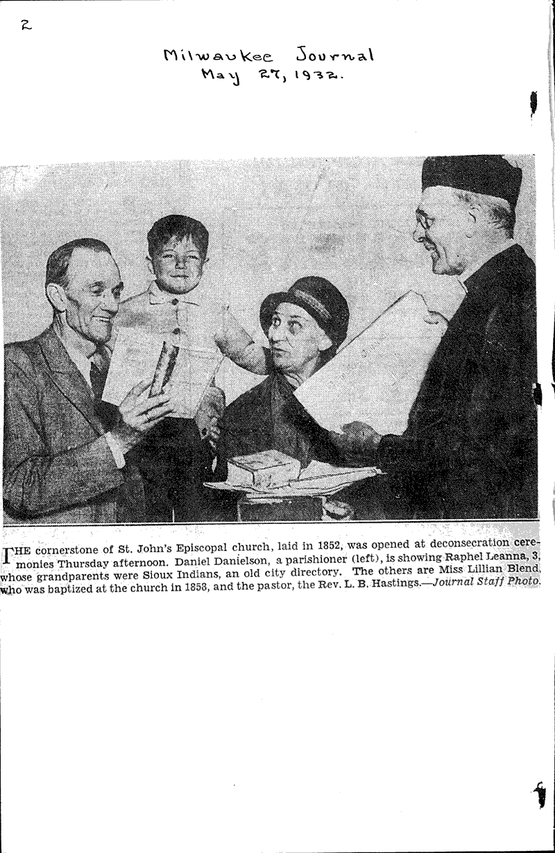  Source: Milwaukee Journal Topics: Church History Date: 1922-06-01