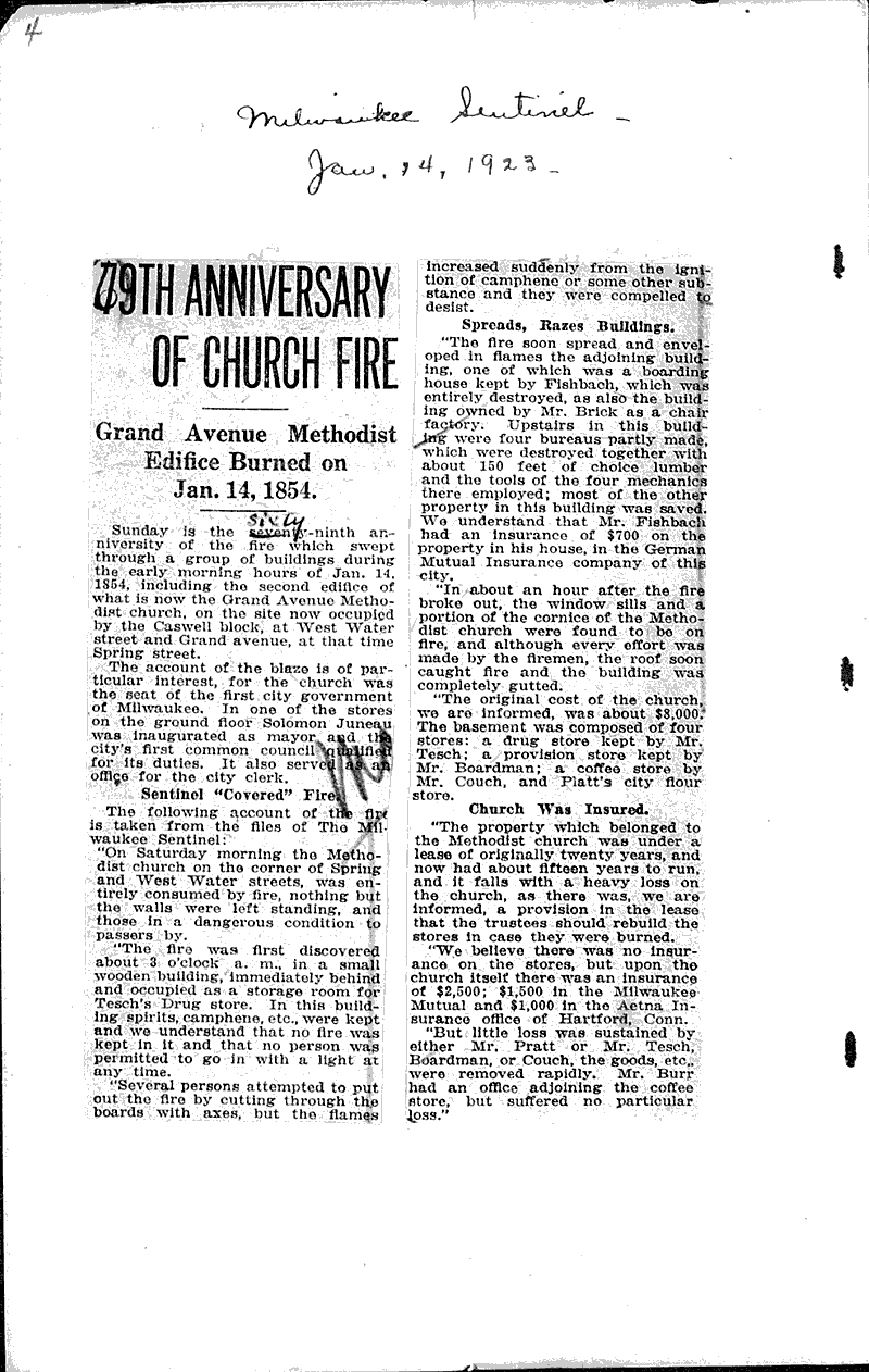  Source: Milwaukee Journal Topics: Church History Date: 1921-11-11