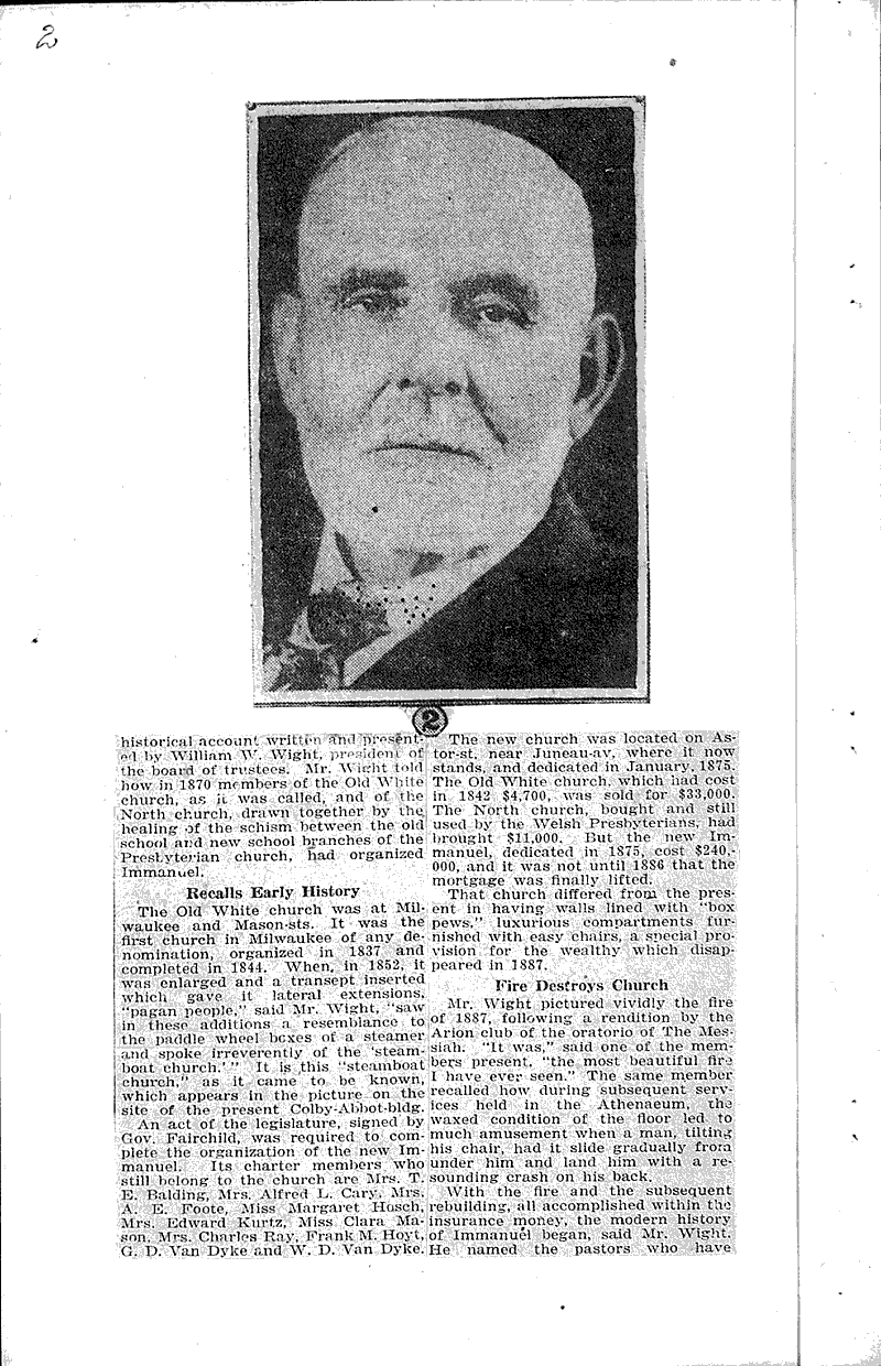  Source: Milwaukee Journal Topics: Church History Date: 1920-12-08