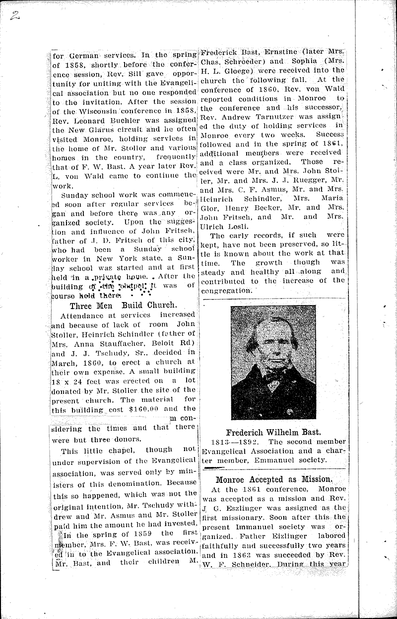  Source: Monroe Times Topics: Church History Date: 1917-07-23