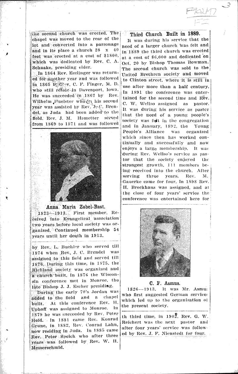  Source: Monroe Times Topics: Church History Date: 1917-07-23