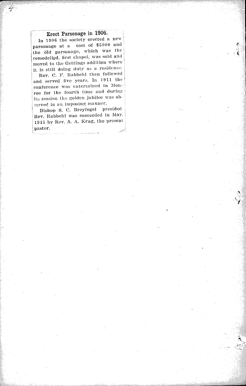  Source: Monroe Times Topics: Church History Date: 1917-07-23