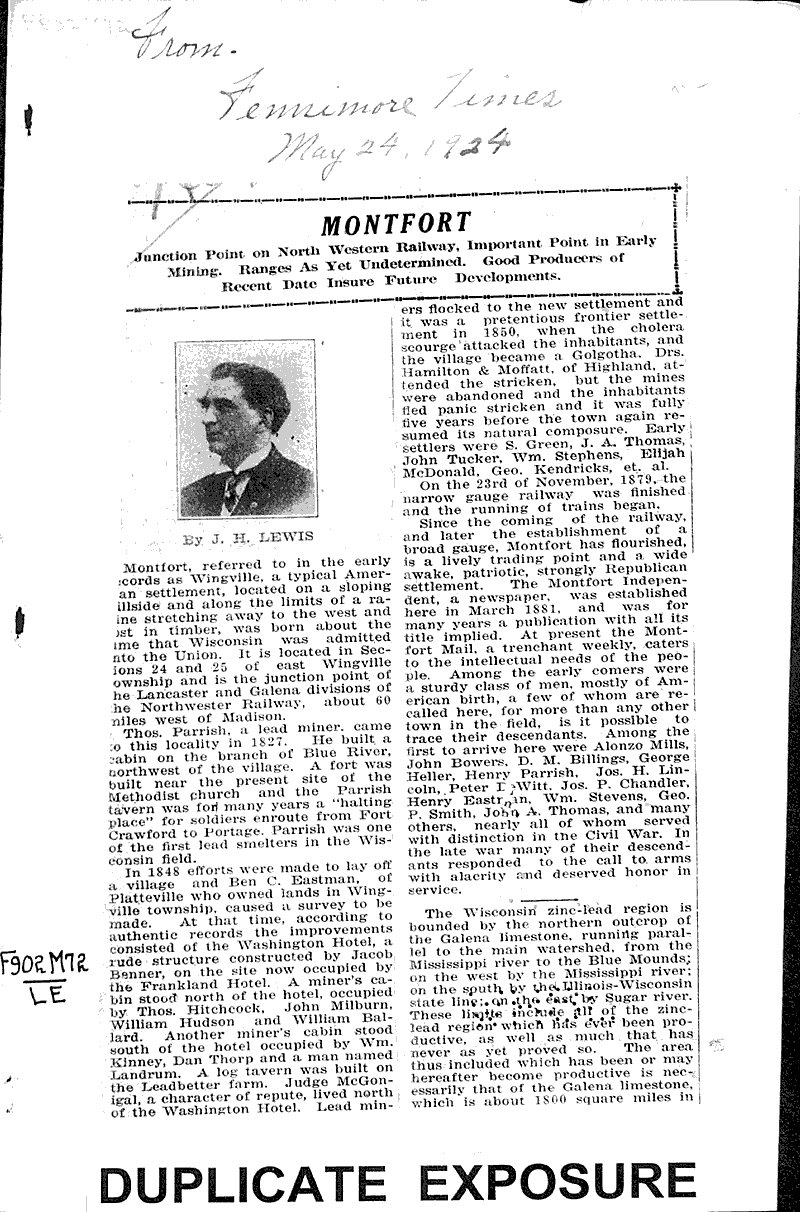  Source: Fennimore Times Topics: Industry Date: 1924-05-24