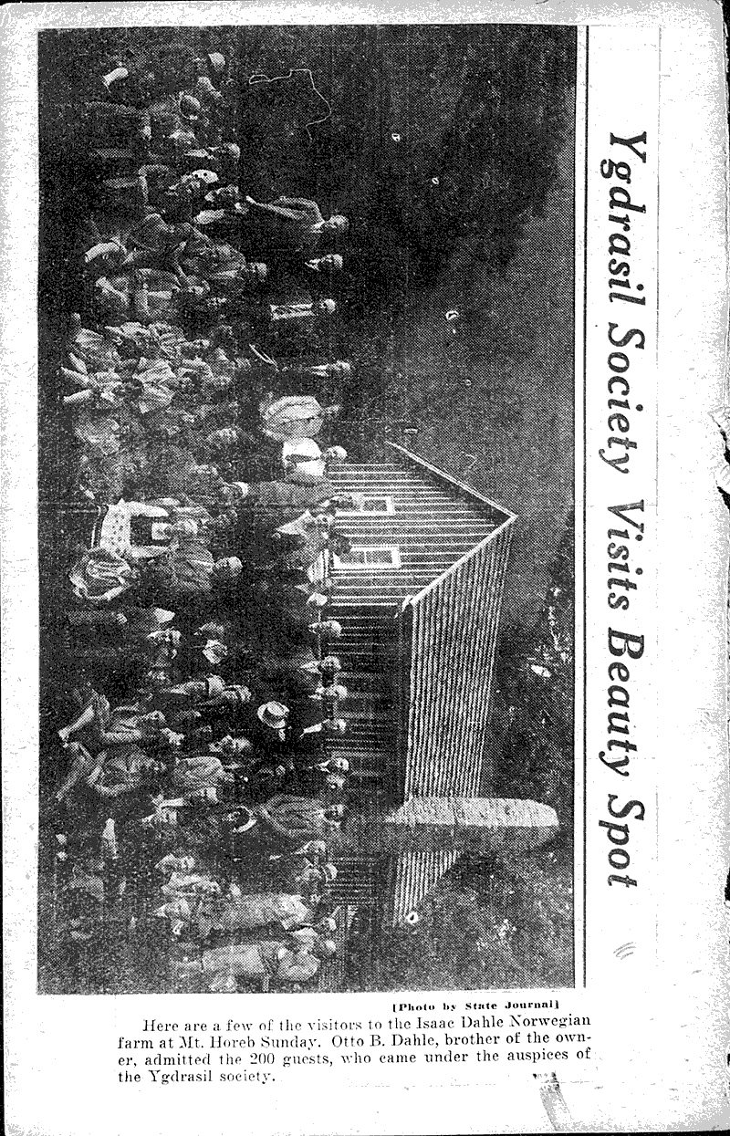 Club inspects Norway farm at Mt. Horeb Newspaper Article/Clipping