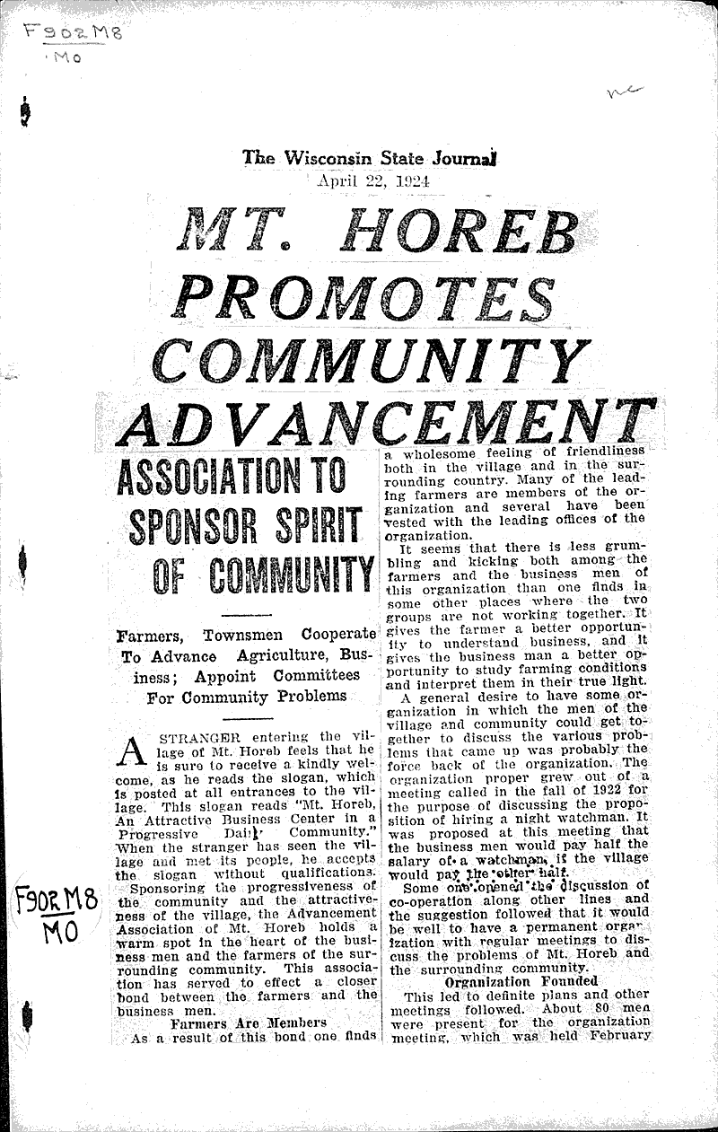  Source: Wisconsin State Journal Topics: Industry Date: 1924-03-22